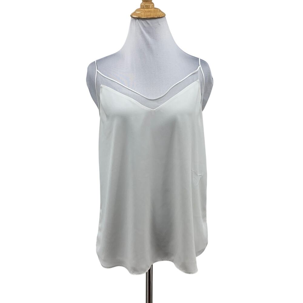 Babaton Camisole Womens S Small White Galen Mesh Trim V Neck Sleeveless Lined